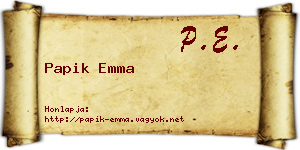Papik Emma névjegykártya